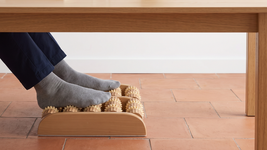 The desk-day reset: feet and legs in 5 minutes