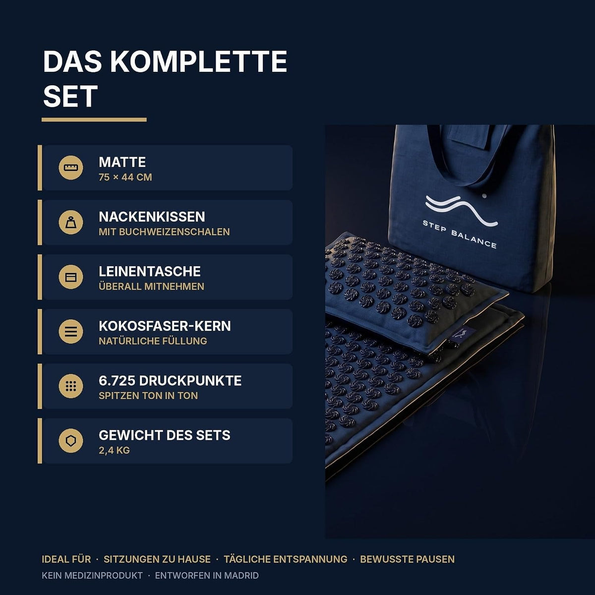 Step Balance AcuEarth Akupressur-Set, Infografik: das komplette Set