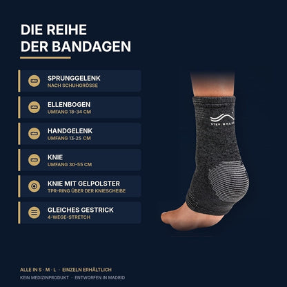 Step Balance Sprunggelenkbandage, Infografik: Material und Pflege