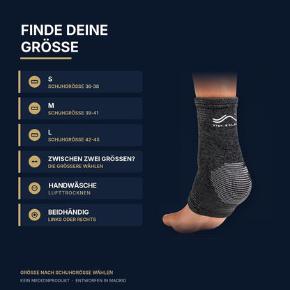 Step Balance Sprunggelenkbandage, Infografik: Größentabelle