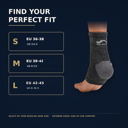 Step Balance compression ankle support, infographic: size guide