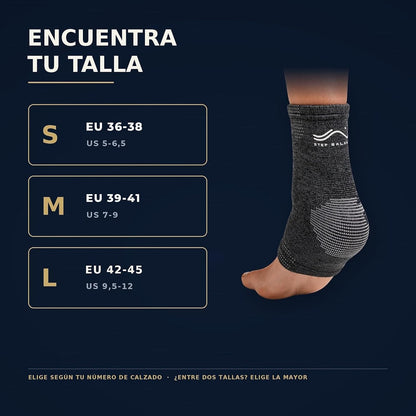 Step Balance Tobillera de compresión, infografía: guía de tallas