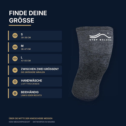 Step Balance Kniebandage, Infografik: Größentabelle